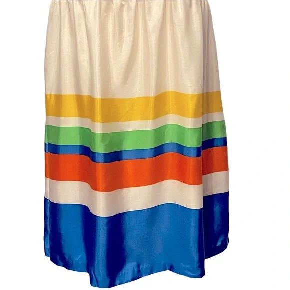 Anthropologie Girls From Savoy Essential Stripes Silk Dress Size 12 - Picture 3 of 9